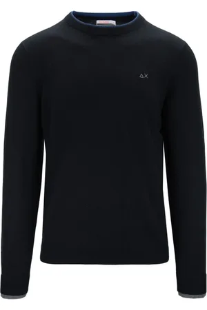 sun68 Strik, Herre, Sort, S, Bomuld, Merinould Bomulds Sweater