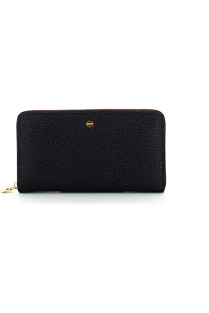 Borbonese Tilbehør, Dame, Sort, ONE SIZE, Uld, Stor Zip Around Pung