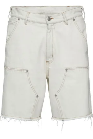 Maison Margiela Shorts, Herre, Hvid, W33, Denim, Hvide Shorts med Skjult Lynlås