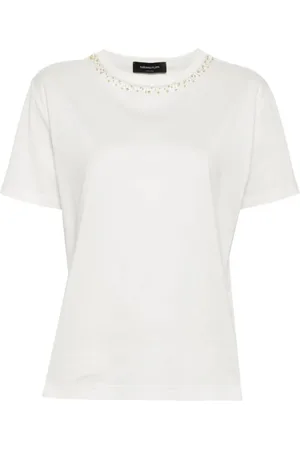 Fabiana Filippi Top, Dame, Hvid, 2XS, Uld, Stilfuld T-Shirt Kollektion
