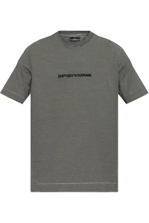 Emporio Armani Top, Herre, Sort, 2XL, Bomuld, Logo T-shirt