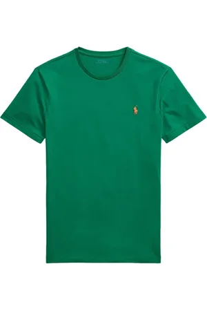Ralph Lauren Top, Herre, Grøn, M, Bomuld, Custom Slim Fit Bomuld T-Shirt