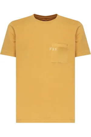 FAY Top, Herre, , L, Uld, Crewneck T-shirt med brystlomme