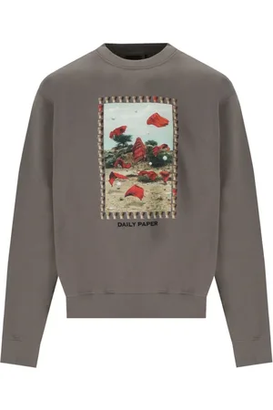 Daily paper Sweathshirts & Hoodies, Herre, Brun, M, Bomuld, Oversize Sweatshirt med logoprint