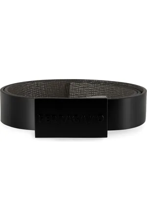 Salvatore Ferragamo Tilbehør, Herre, Sort, 95 CM, Læder, Vendbart læderbælte