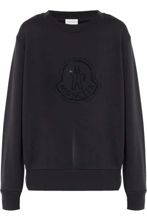 Moncler Sweathshirts & Hoodies, Dame, Sort, L, Casual Striktrøje