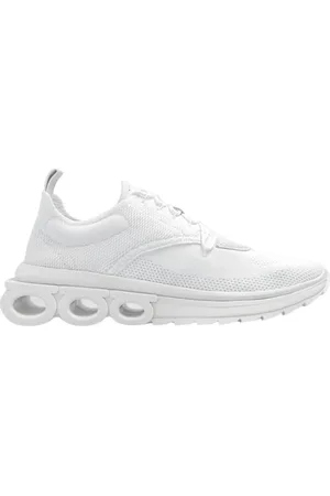 Salvatore Ferragamo Sko, Herre, Hvid, 39 EU, Uld, Nima Knit Low-Top Sneakers
