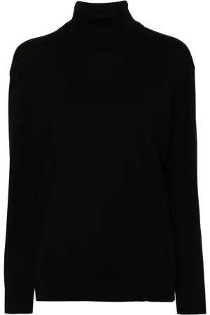 Brunello Cucinelli Strik, Dame, Sort, L, Cashmere, Langærmet turtleneck-jumper