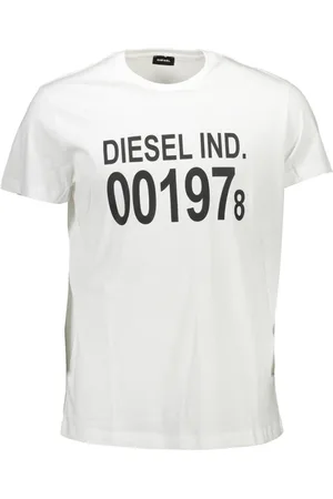 Diesel Top, Herre, Hvid, 2XL, Bomuld, Bold Logo Print Bomulds T-shirt