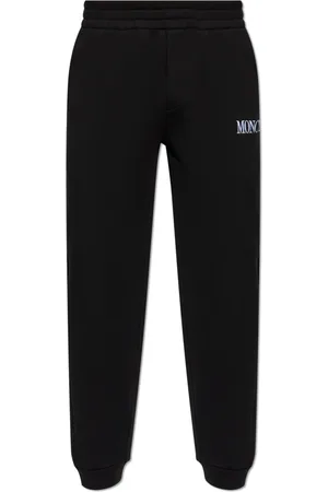 Moncler Bukser, Herre, Sort, L, Bomuld, Logo Sweatpants
