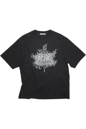 Acne Studios Top, Herre, Sort, S, Bomuld, Fluorescerende Logo T-shirt
