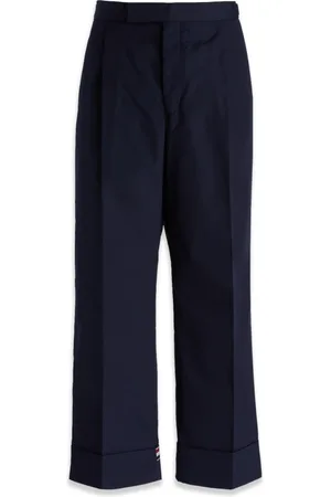 Thom Browne Bukser, Herre, Blå, L, Polyester, Straight Bukser