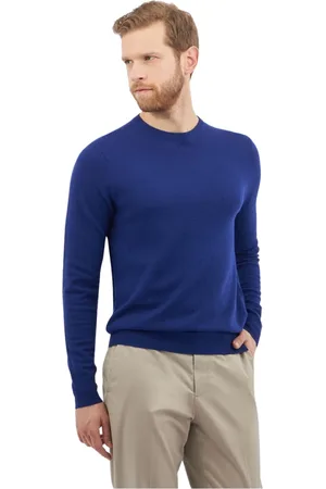 Brooks Brothers Strik, Herre, Blå, M, Uld, Lammeuld Crew-Neck Sweater