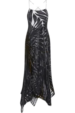 Roberto Cavalli Kjole, Dame, Sort, 2XS, Sort Devorè Slip Kjole Lavet i Italien