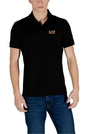 EA7 Top, Herre, Sort, XL, Bomuld, Sort bomulds polo shirt