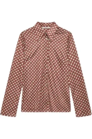 Maliparmi Bluser & Skjorter, Dame, Flerfarvet, M, Polyester, Modern Langærmet Skjorte med Maze Print
