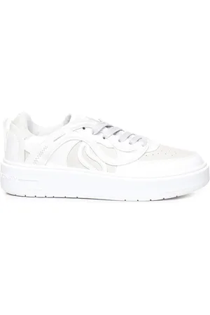 Stella McCartney Sko, Dame, Hvid, 37 EU, Uld, Hvide Low-Top Sneakers med Logo Print