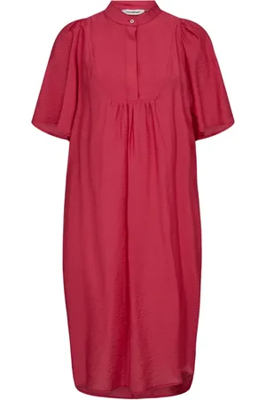 Co`Couture Kjole, Dame, Rød, M, Flæse Detalje Kortærmet Kjole