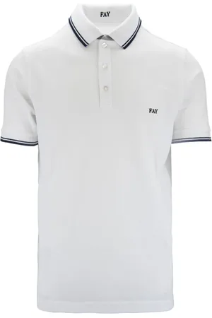 FAY Top, Herre, Hvid, 2XL, Bomuld, Button Polo Shirt