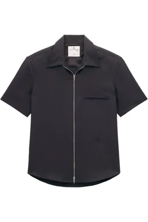 Courrèges Skjorte, Herre, Sort, L, Uld, Zipped Light Twill Shirt