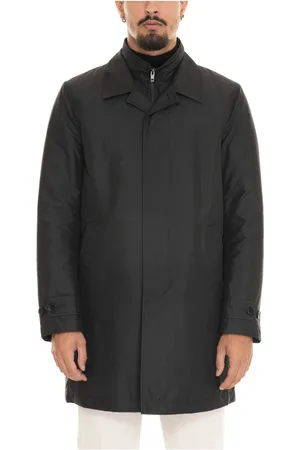 FAY Frakke, Herre, Sort, 2XL, Nylon, Nylonjakke med logo, lukning og lommer