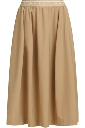 Marni Nederdel, Dame, , XS, Uld, Logo Symbol Midi Nederdel
