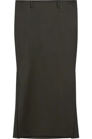 Sportmax Nederdel, Dame, Sort, XS, Uld, Midi Nederdel