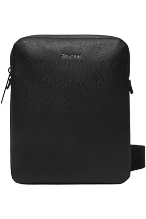 Calvin Klein Taske, Herre, Sort, ONE SIZE, Uld, Sort Messenger Taske med Polyurethan Trim