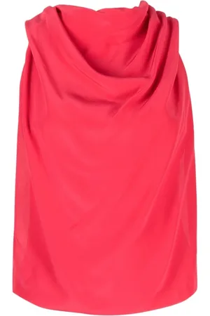 Lanvin Top, Dame, Rød, M, Uld, Luksuriøs Pink Silke Top Uden Ærmer