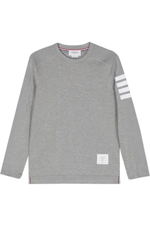 Thom Browne Top, Herre, Grå, XL, Bomuld, Milano Cotton Langærmet T-shirt