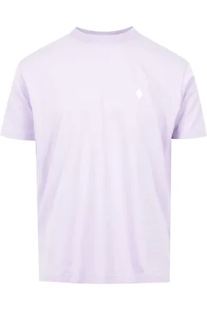 MARCELO BURLON Top, Herre, Lilla, L, Bomuld, Bomulds T-shirt med Rund Hals