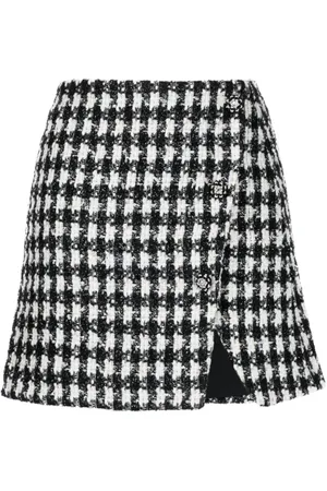 Self-Portrait Nederdel, Dame, Sort, XS, Polyester, Sortternet Bouclé Mini Nederdel