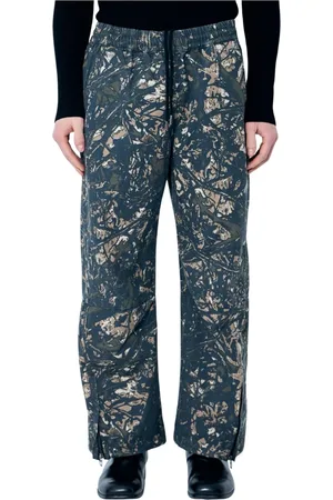 Diesel Bukser, Herre, Flerfarvet, L, Bomuld, Camo Print Bomuldsbukser med Lynlåslukning