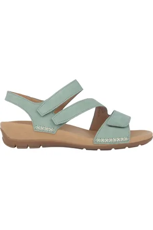 Gabor Sko, Dame, Grøn, 42 EU, Velcro Lukning Dame Sandal Letvægts Sål