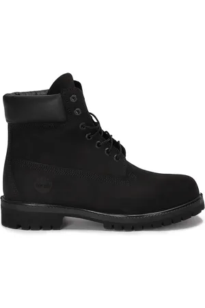 Timberland Sko, Herre, Sort, 44 EU, Læder, Vandtæt Støvle med Snørelukning og Rund Tå