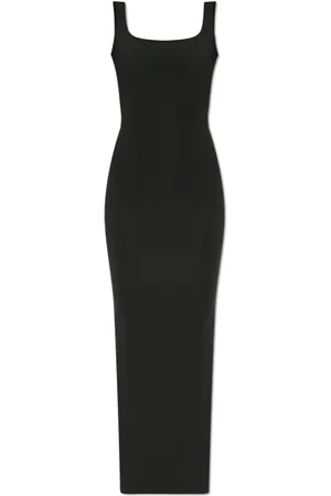 Entire Studios Kjole, Dame, Sort, S, Nylon, Square Neck Maxi Kjole