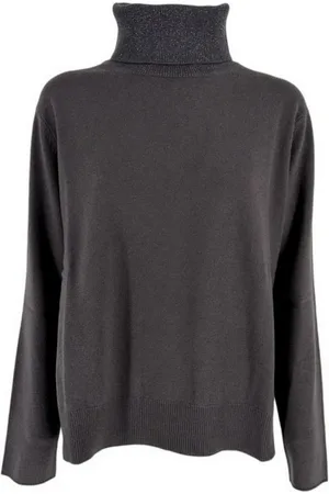 Fabiana Filippi Strik, Dame, Grå, XS, Grå Lurex Rullekrave