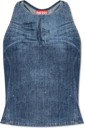 Diesel Top, Dame, Blå, XS, Bomuld, De-Plaque-S Tanktop