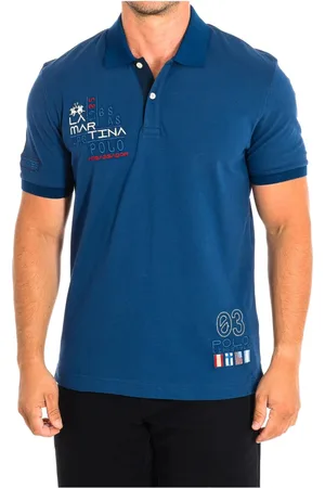 La Martina Top, Herre, Blå, S, Bomuld, Kortærmet poloshirt