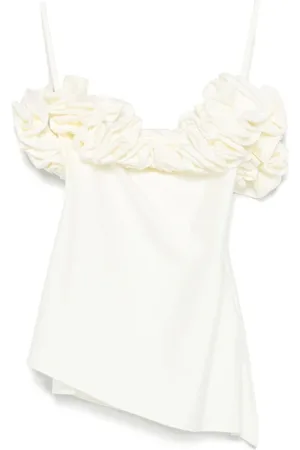 COPERNI Top, Dame, Hvid, M, Uld, Hvid Spaghetti Strop Top med Sideslidser