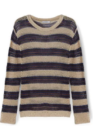 Motivi Strik, Dame, , XS, Bomuld, Pullover lavet af stribet garn med mikropailletter