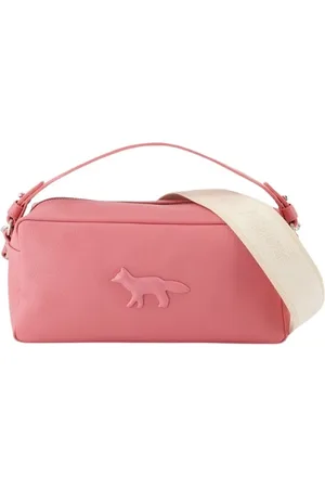 Maison Kitsuné Taske, Dame, Lyserød, ONE SIZE, Uld, Rosa Læder Skuldertaske Crossbody