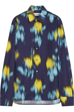 Lanvin Skjorte, Herre, Flerfarvet, M, Floral Blur Print Shirt