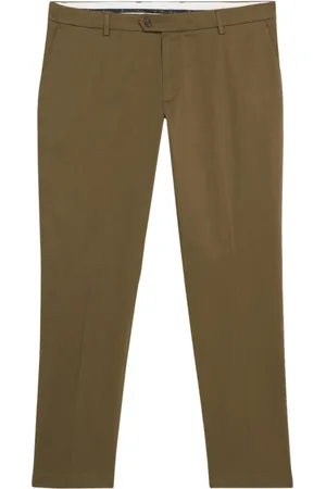 Brooks Brothers Bukser, Herre, Grøn, W36, Bomuld, Mørke Militær Slim Fit Double Twisted Bomulds Chinos