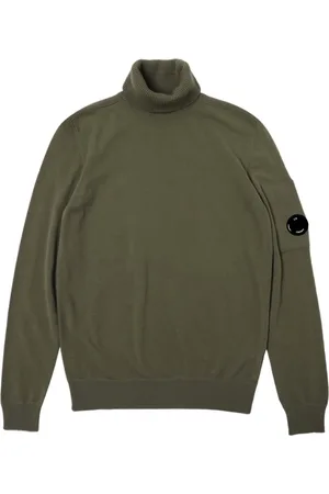 C.P. Company Strik, Herre, Grå, S, Uld, Stone Grey Logo Patch Sweater