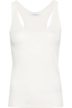 Max Mara Top, Dame, Hvid, XS, Cashmere, Cashmere Strik Ærmeløs Top