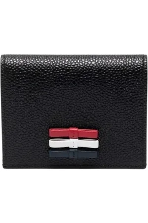 Thom Browne Tilbehør, Dame, Sort, ONE SIZE, Uld, Dobbelt Kortholder
