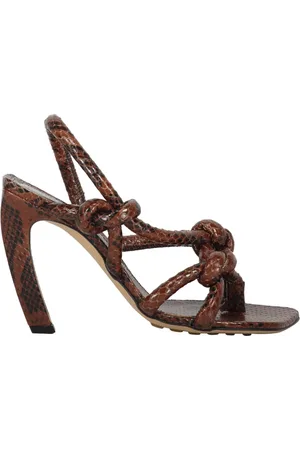Bottega Veneta Sko, Dame, Brun, 36 EU, Læder, Slangeskindsprægede læder slingback pumps