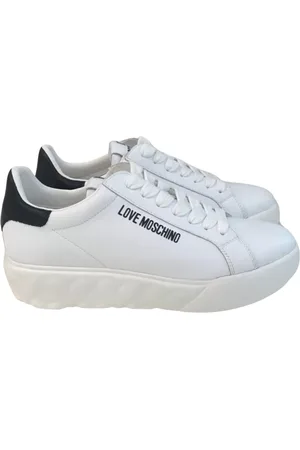 Moschino Sko, Dame, Hvid, 38 EU, Læder, Heart Sneakers