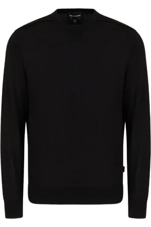 Emporio Armani Strik, Herre, Sort, M, Uld, ASV Lyocell og uldblandingstrøje